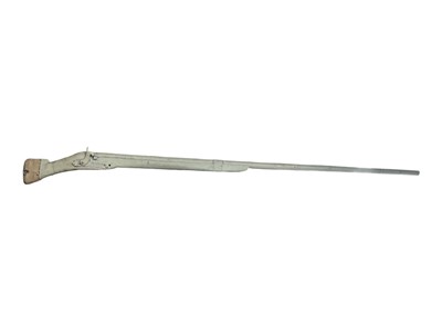 Lot 923 - 19th century Punt Gun, painted all over in light green/grey, 272cm long.