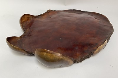 Lot 921 - Late 19th / early 20th century Elephants foot tray with toenails, with polished surface, 45cm x 37cm