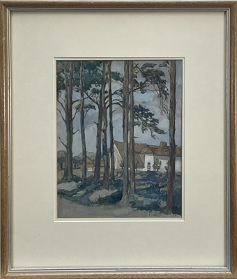 Lot 9 - Philip Connard, R.A. (1875-1958) watercolour, French Farmhouse, 29cm x 23cm, signed in glazed frame.