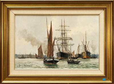 Lot 1110 - *Barry Mason (b. 1947) oil on board, River Thames scene, signed, 29cm x 44cm, gilt frame