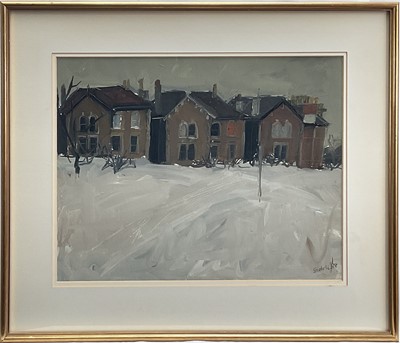 Lot 81 - Dawn Sidoli (b,1933) oil - Clifton Down, Winter, 33cm x 42cm, signed and dated ‘88, with original receipt, in glazed frame