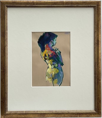Lot 80 - Ian Cook (b. 1950), watercolour and gouache, Nude - Monique, 27cm x 19cm, signed, in glazed frame.