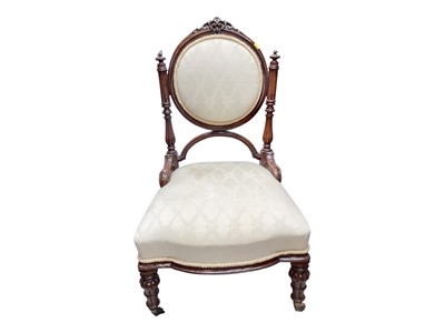 Lot 5315 - Victorian carved walnut framed chair