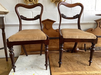 Lot 5357 - Pair of early Victorian rosewood dining chairs and an Edwardian carved mahogany side chair