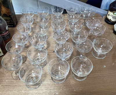 Lot 5034 - Collection of good quality antique champagne coupes and crystal including 'gin' glasses