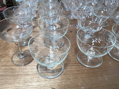 Lot 5034 - Collection of good quality antique champagne coupes and crystal including 'gin' glasses