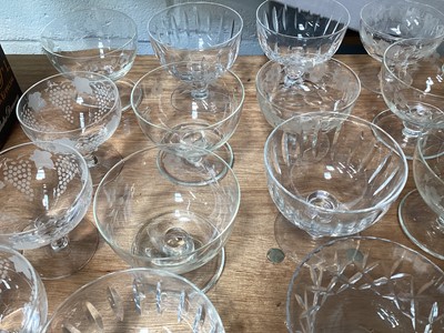 Lot 5034 - Collection of good quality antique champagne coupes and crystal including 'gin' glasses