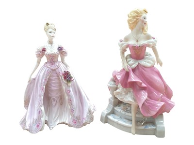 Lot 2272 - Coalport limited edition figure, 'The Fairytale Begins', with certificate of authenticity, together with a Franklin Mint figure (2)