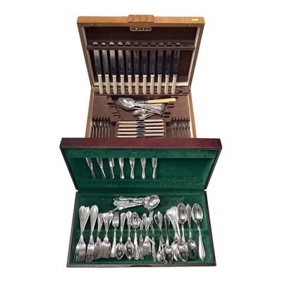 Lot 5265 - Two canteens of silver plated cutlery