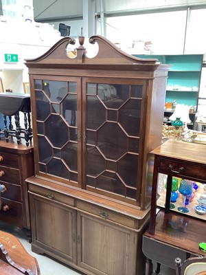 Lot 5331 - Victorian style mahogany glazed two height bookcase