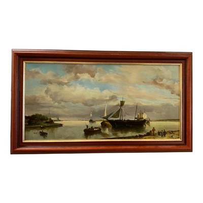 Lot 1146 - Pair of 19th century style oil on panel landscapes in the Dutch tradition