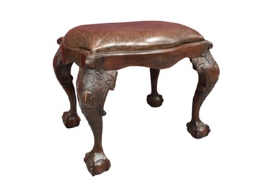 Lot 1468 - George I style carved walnut stool