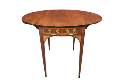 Lot 1472 - George III mahogany and marquetry inlaid Pembroke table