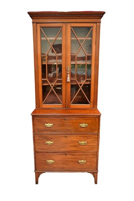 Lot 1479 - Late Victorian mahogany secretaire bookcase of small size