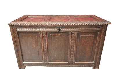 Lot 1485 - 17th century carved oak coffer