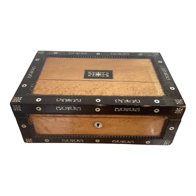 Lot 5111 - Victorian satinwood and rosewood writing slope