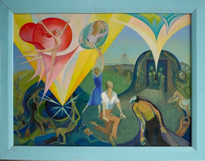 Lot 1108 - Phoebe Peto Willetts (1917 - 1978) oil on board - Easter Day, 90cm x 121cm, framed