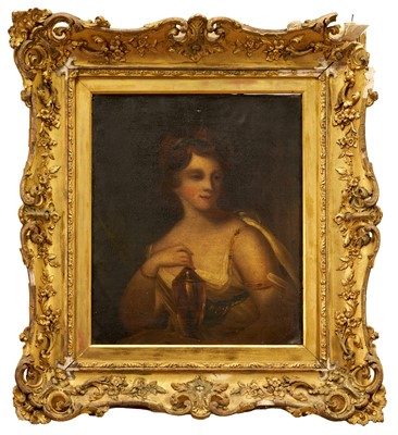 Lot 1145 - Manner of Sir William Beechey (1753-1839) oil on canvas - portrait of Charlotte Earle Beechey, the artist's daughter, 61.5cm x 51.5cm, in gilt frame