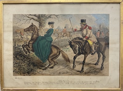 Lot 973 - Group of six Victorian John Leach sporting prints, in glazed gilt frames, 59cm x 80cm