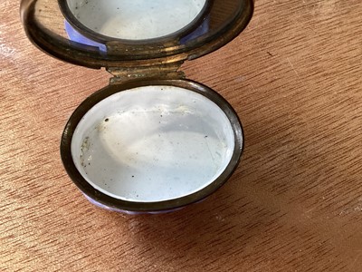 Lot 5091 - Two 18th century Staffordshire enamel patch boxes with mottos to the lids