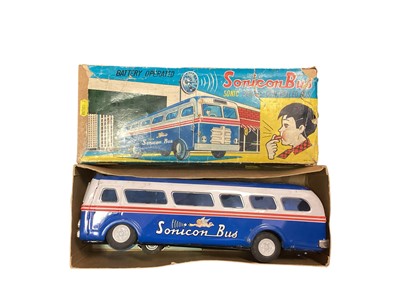 Lot 1876 - 1950s/1960s Japanese Sonicon Bus: battery operated remote controlled bus in original box
