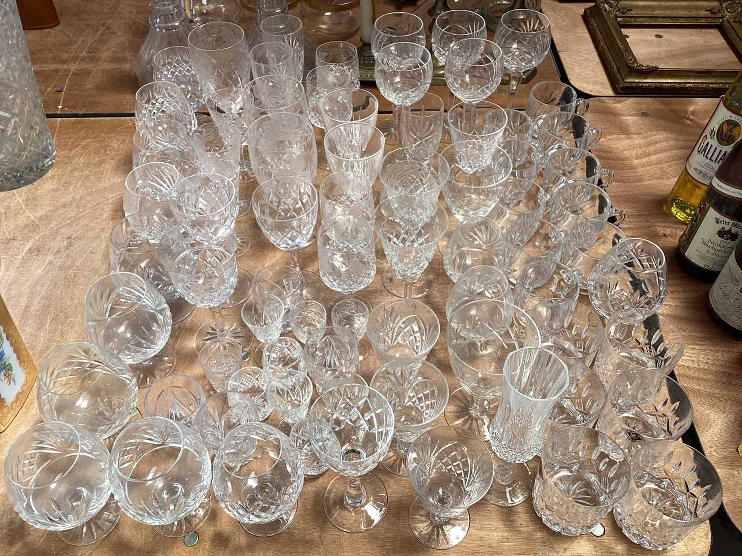 Lot 5143 - Collection of glassware to include Edinburg crystal tumblers, wine glasses, sherry glasses etc
