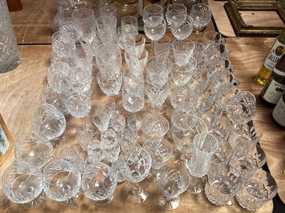 Lot 5143 - Collection of glassware to include Edinburg crystal tumblers, wine glasses, sherry glasses etc
