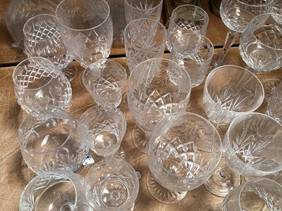 Lot 5143 - Collection of glassware to include Edinburg crystal tumblers, wine glasses, sherry glasses etc