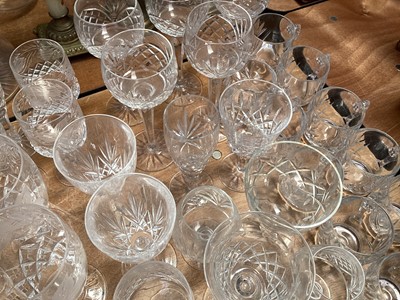 Lot 5143 - Collection of glassware to include Edinburg crystal tumblers, wine glasses, sherry glasses etc