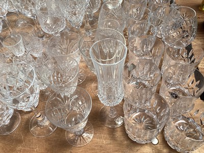 Lot 5143 - Collection of glassware to include Edinburg crystal tumblers, wine glasses, sherry glasses etc