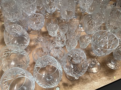 Lot 5143 - Collection of glassware to include Edinburg crystal tumblers, wine glasses, sherry glasses etc
