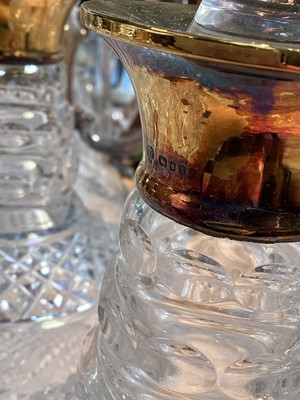 Lot 5145 - Collection of cut glass decanters, some silver mounted