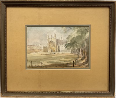 Lot 94 - Michael Brockway (b. 1919) watercolour, Kings College, Cambridge, signed, 17.5cm x 26cm, in glazed frame.
