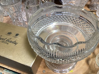 Lot 5144 - Group of cut glass vases to include Royal Brierley crystal etc