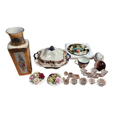 Lot 5146 - Collection of Swarovski animal figures together with a collectors' plate, a paperweight and other ceramics