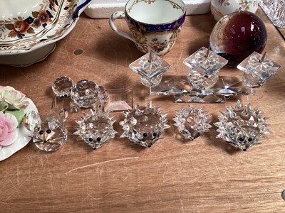 Lot 5146 - Collection of Swarovski animal figures together with a collectors' plate, a paperweight and other ceramics