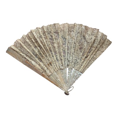 Lot 2585 - Group of assorted hand fans and hat pins, (1 box).