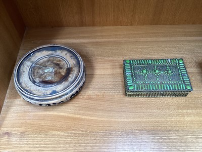 Lot 5092 - Group of oriental items including a Tibetan bronze Buddha, copper ewers etc