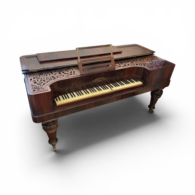 Lot 1322 - William IV rosewood flatbed piano by Challen & Son