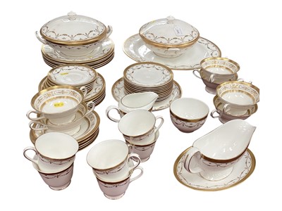 Lot 2220 - Royal Worcester Chatsworth pattern dinner service, together with Royal Worcester Emperor pattern soup bowls and saucers.