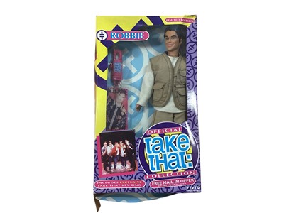 Lot 1861 - Vivid Imaginations Official Take That Collection (c1994), including Gary, Robbie, Mark and Howard (no Jason), all in window boxes (4).