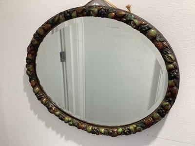 Lot 5209 - Oval barbola wall mirror