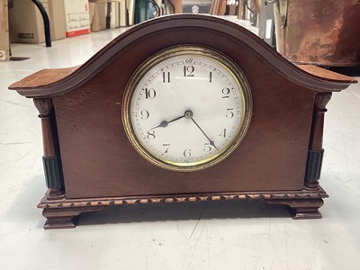 Lot 5179 - Edwardian French mantel clock together with silver plated cutlery etc