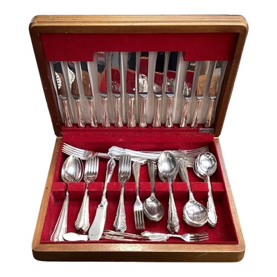 Lot 5098 - Silver plated canteen of cutlery