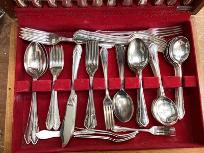 Lot 5098 - Silver plated canteen of cutlery