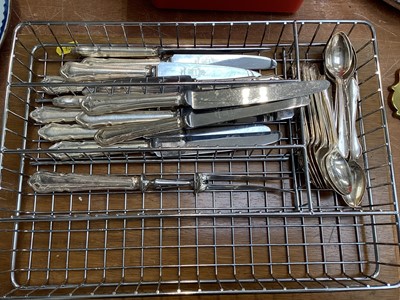 Lot 5098 - Silver plated canteen of cutlery