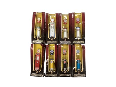 Lot 1869 - Replica Diecast 1:18 Scale Gas Pumps, plus 3 larger Gas Pumps, all boxed (1 box).