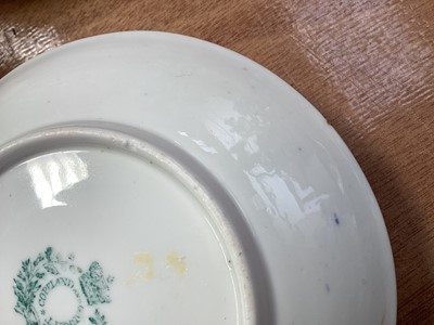 Lot 5105 - 19th century Copeland & Garrett porcelain tea set, comprising 8 saucers, 4 cups and one stand, polychrome painted with flowers and birds on a cobalt blue, pale yellow and gilt ground, some p...