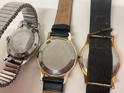 Lot 89 - Three vintage wristwatches to include Tissot 'Antimagentique' stainless steel watch on an expandable bracelet, Roamer and Smiths watches both in gold plated cases with stainless steel backs on b...