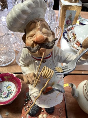 Lot 5115 - Guillermo Forchino (b.1952) amusing painted figure of a chef tasting spaghetti, signed to base, 41.5cm high
